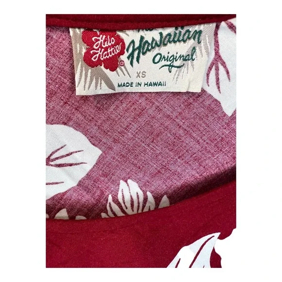 Hilo Hattie Red Dress Vintage Maxi Short Sleeve Floral Tropical Aloha Hawaii XS - Picture 5 of 5